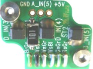 Kleine Leiterplatte, handbestückt mit SMD Bauteilen